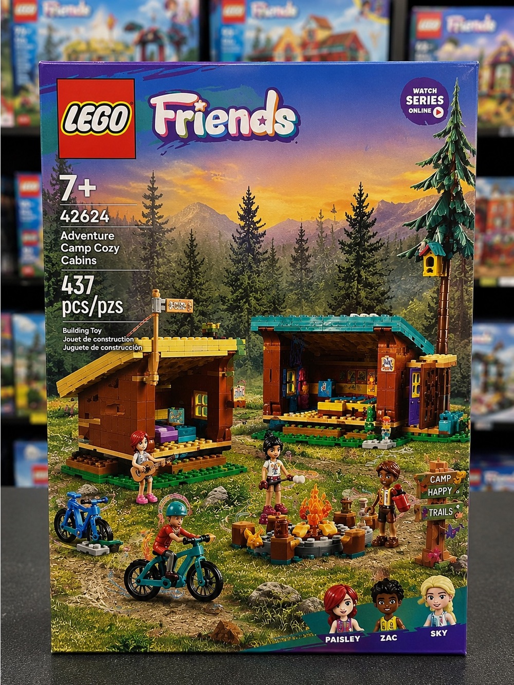 LEGO Friends Adventure Camp Cozy Cabins Set 42624 437 Pieces New Sealed - Picture 1 of 7